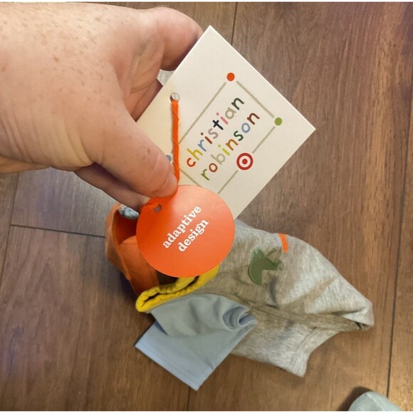 gender neutral dinosaur one piece adaptive clothing orange blue 0-3 months NWT - Picture 3 of 6